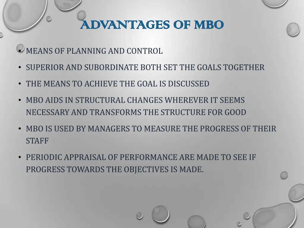 advantages of mbo advantages of mbo