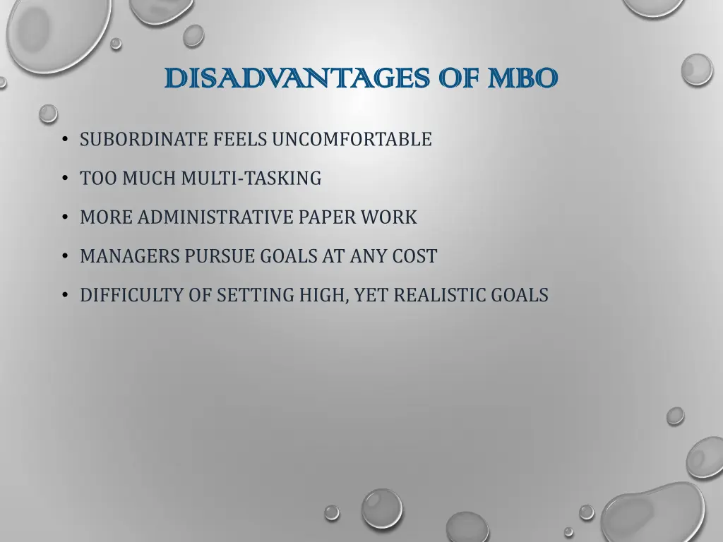 disadvantages of mbo disadvantages of mbo