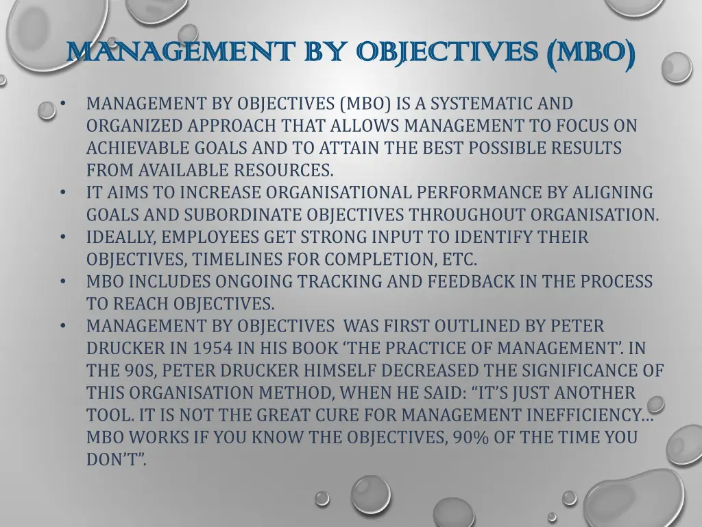 management by objectives mbo management