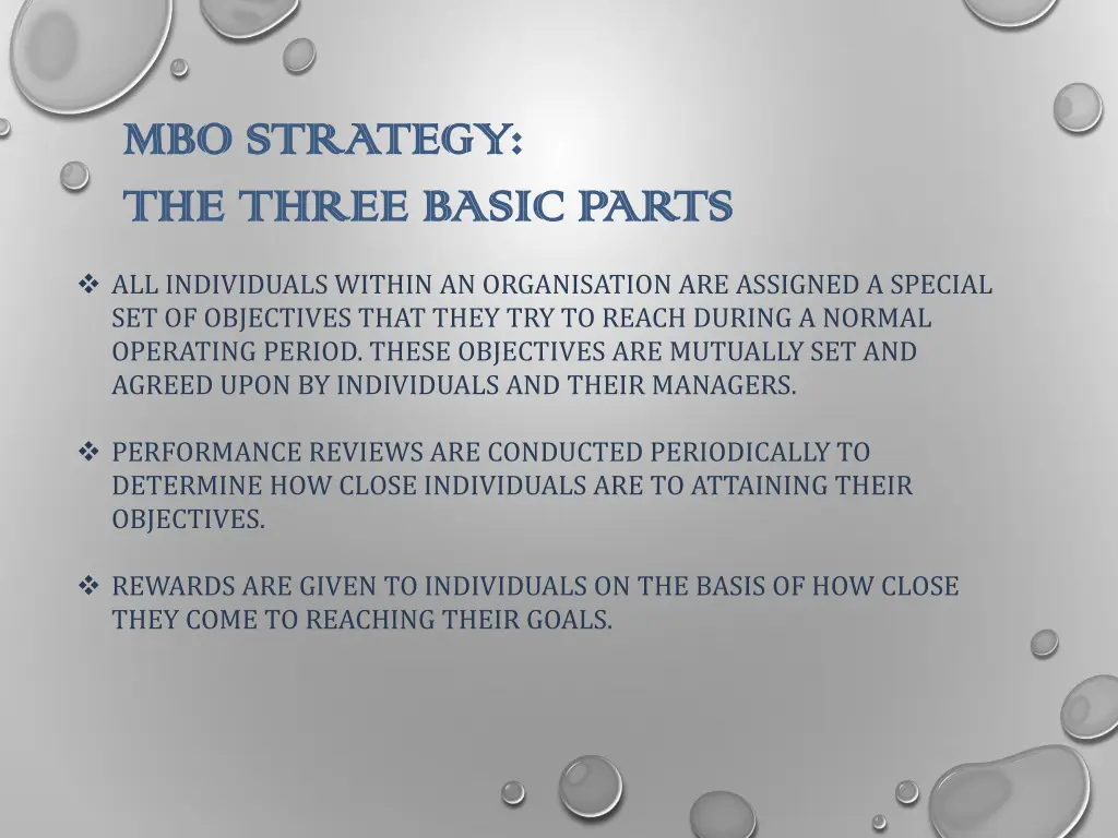 mbo strategy mbo strategy the three basic parts