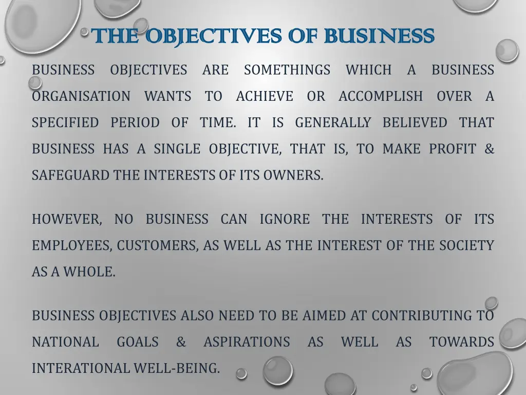 the objectives of business the objectives