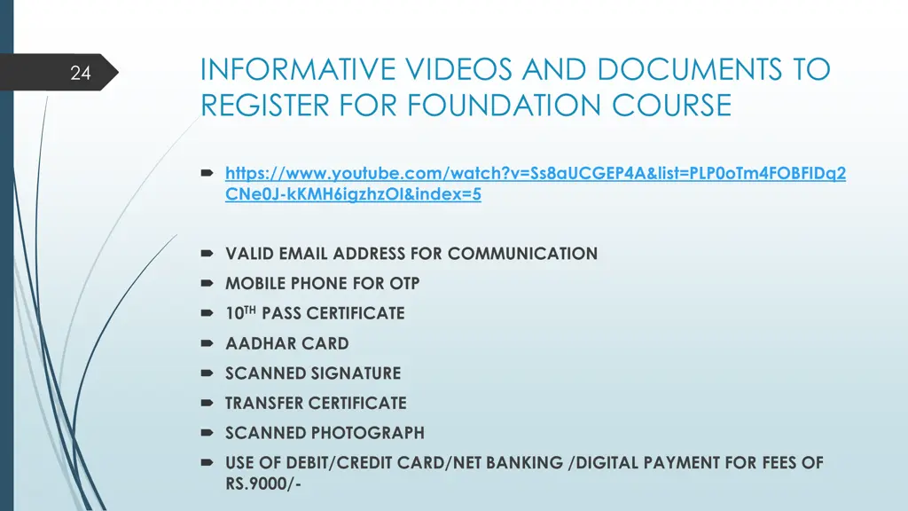 informative videos and documents to register