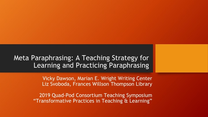 meta paraphrasing a teaching strategy