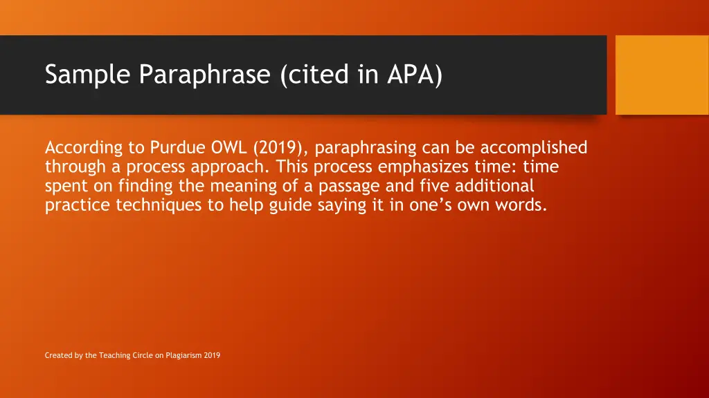 sample paraphrase cited in apa 1