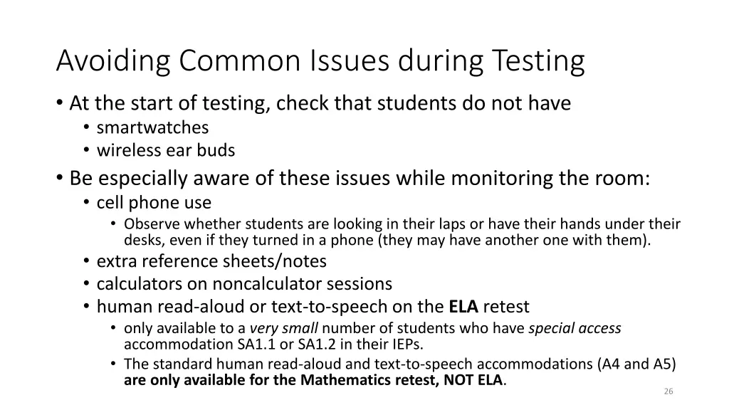 avoiding common issues during testing