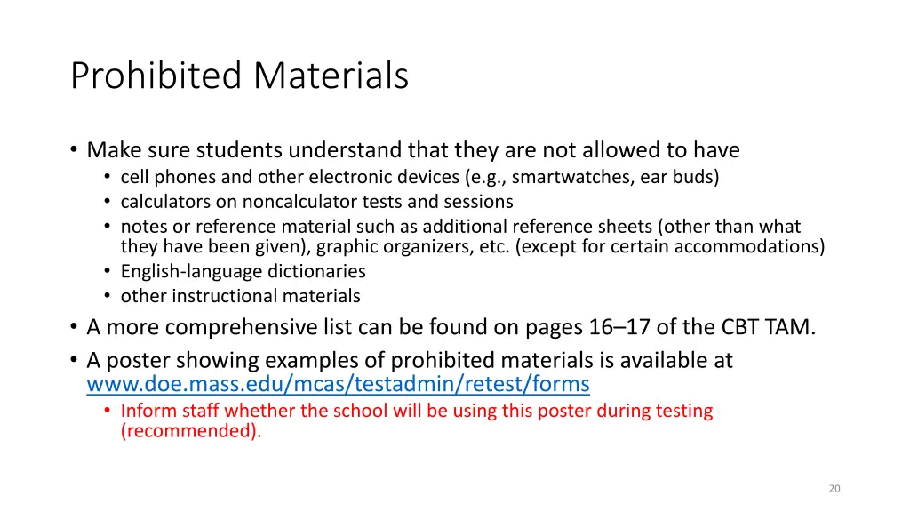 prohibited materials