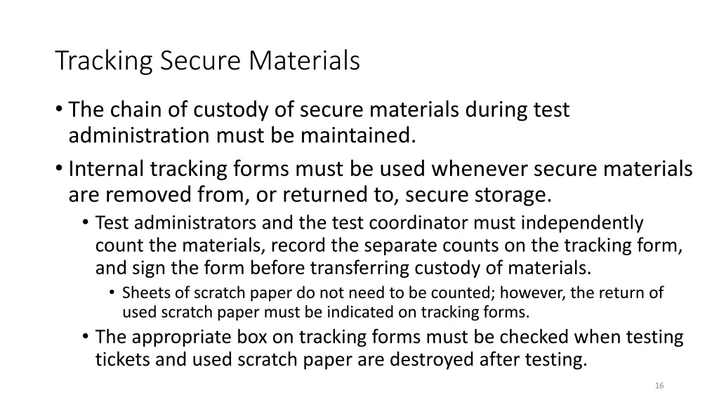 tracking secure materials