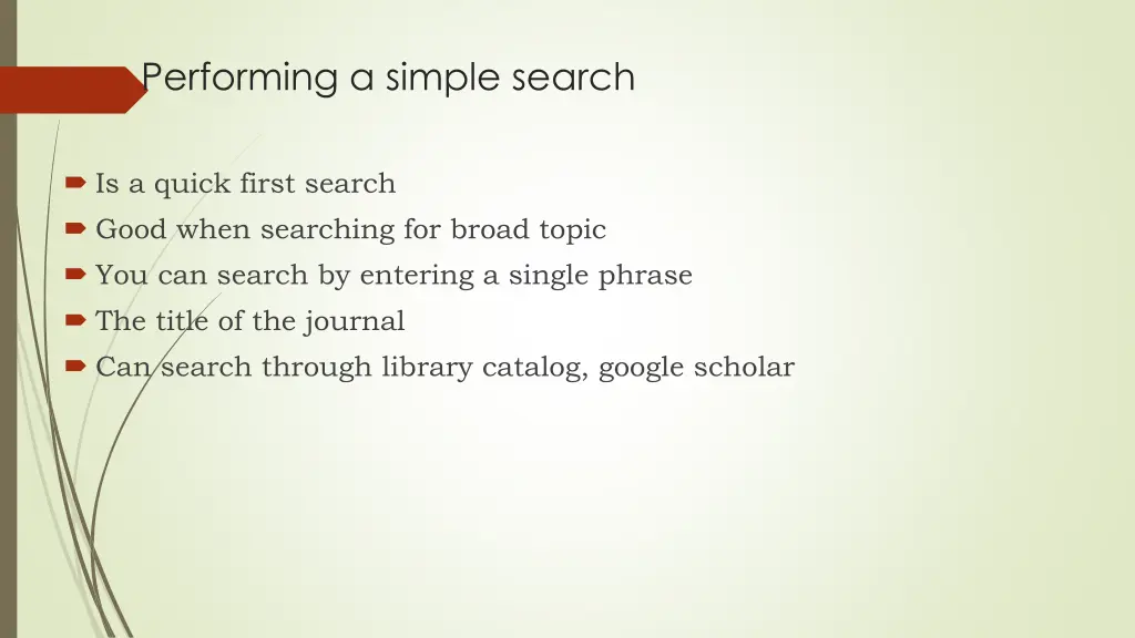 performing a simple search