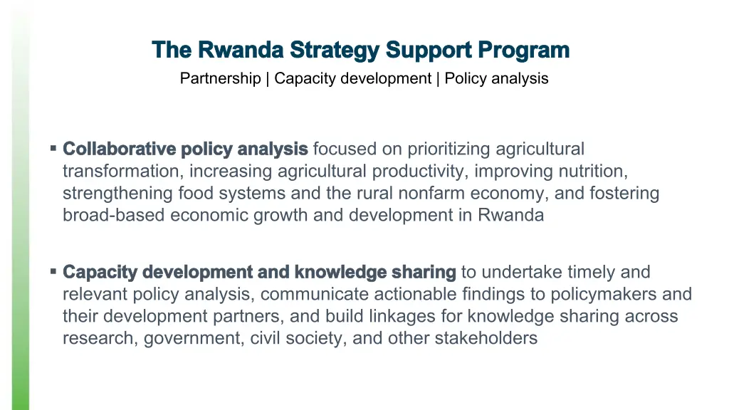 the rwanda strategy support program the rwanda 1