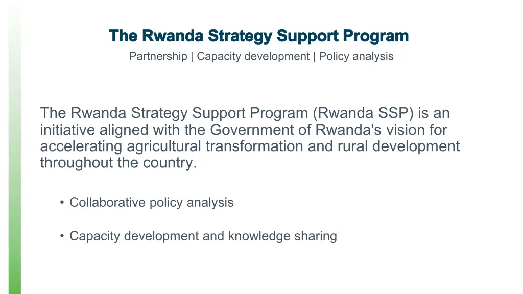 the rwanda strategy support program the rwanda