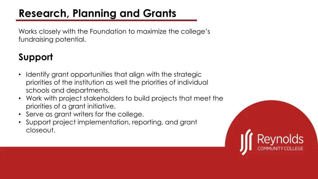 research planning and grants