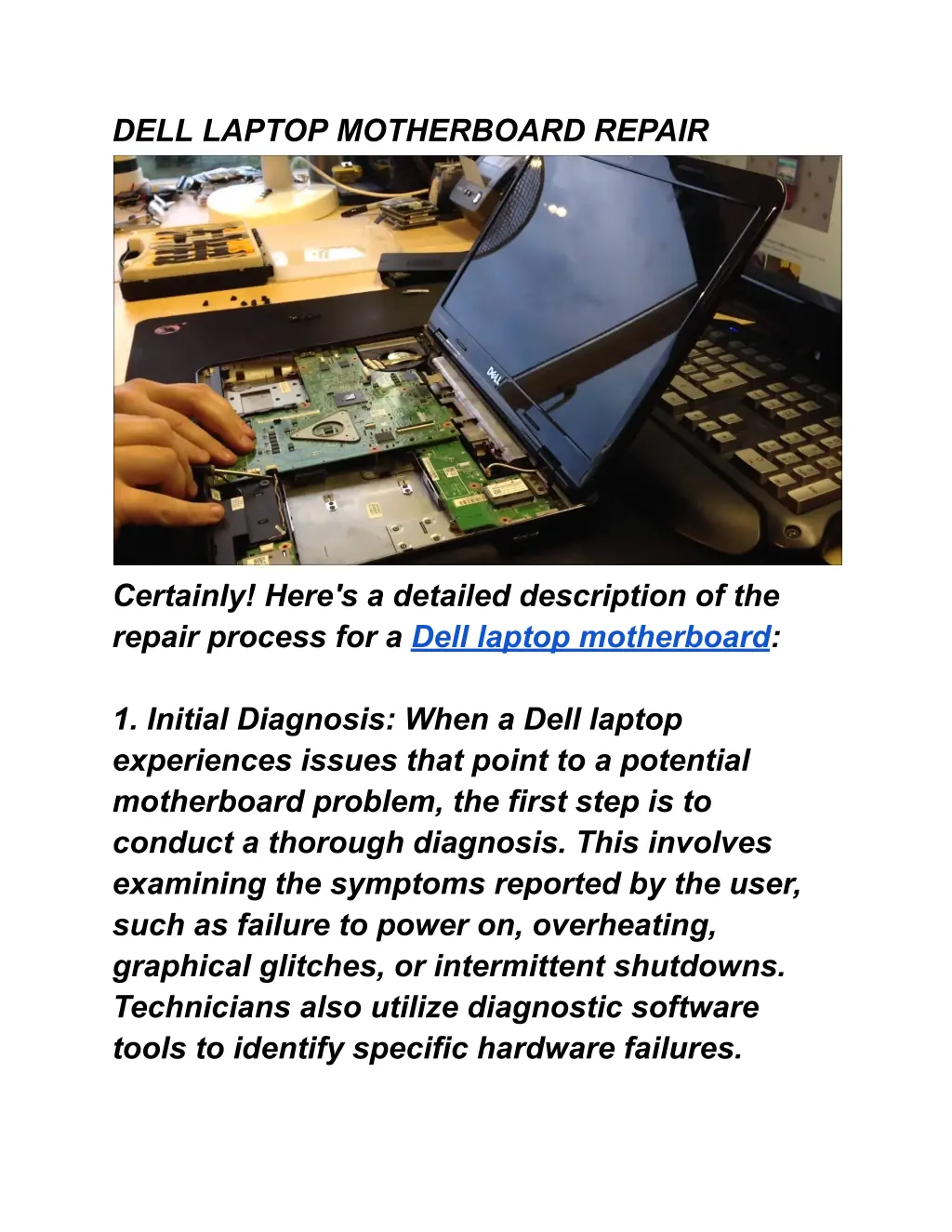 dell laptop motherboard repair