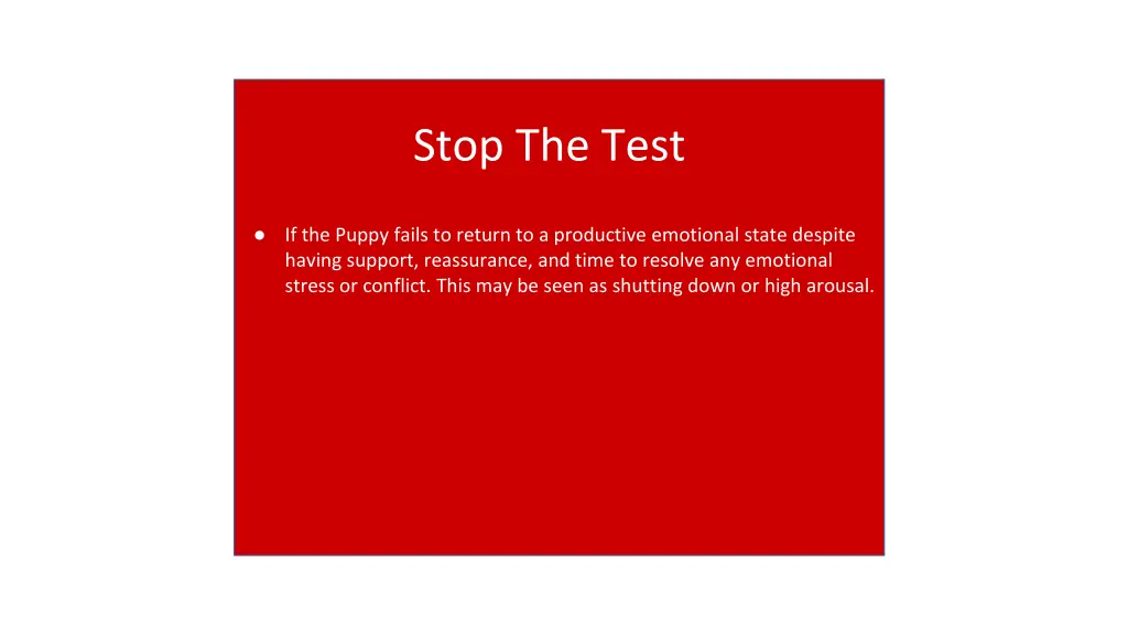 stop the test