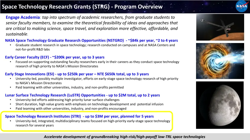 space technology research grants strg program 1