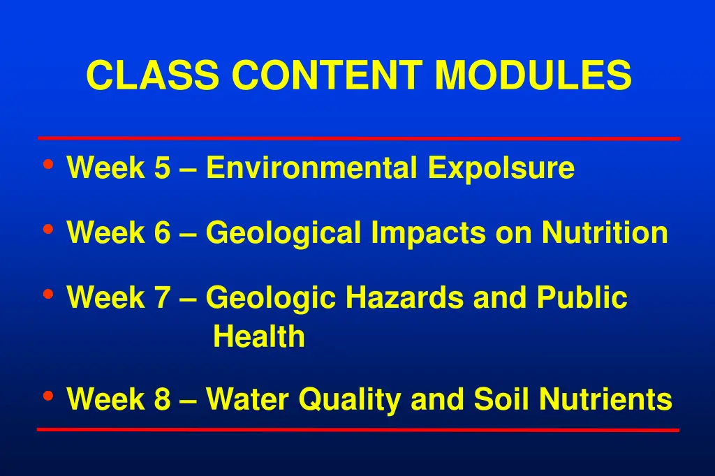 class content modules