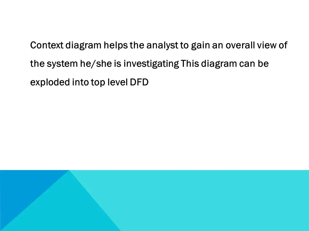 context diagram helps the analyst to gain