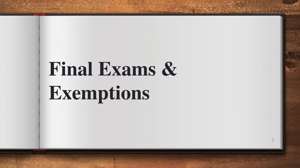 final exams exemptions