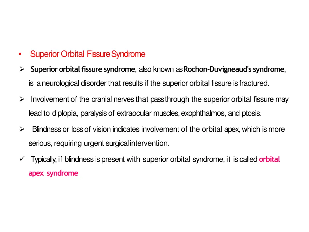 superior orbital fissure syndrome