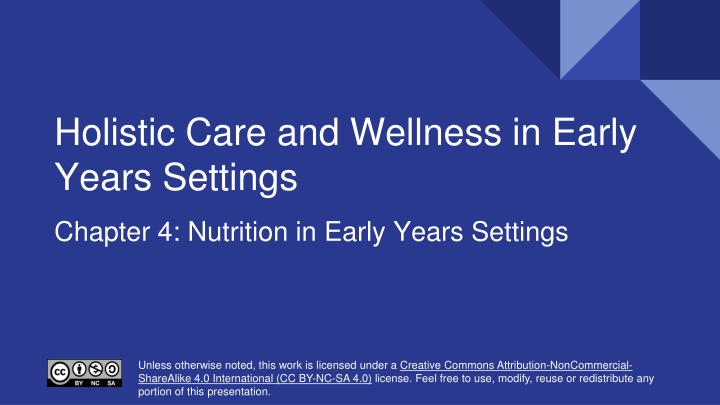 holistic care and wellness in early years settings