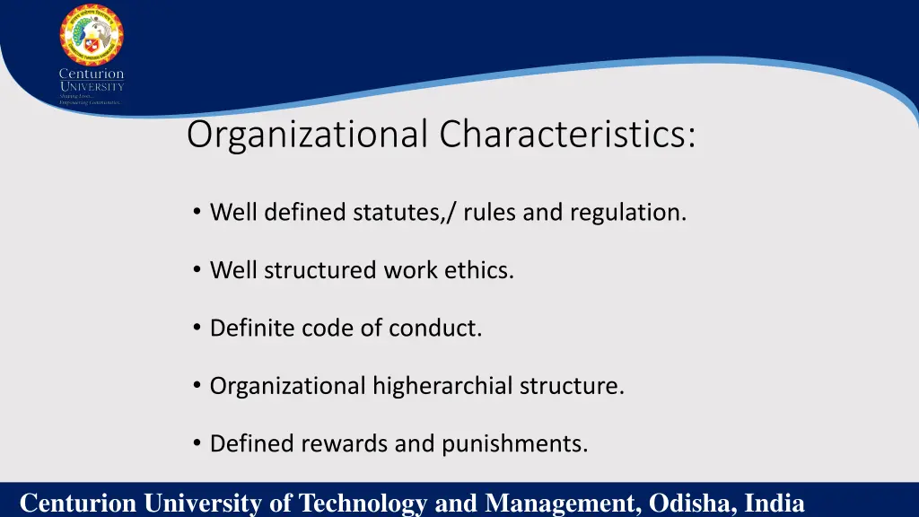 organizational characteristics