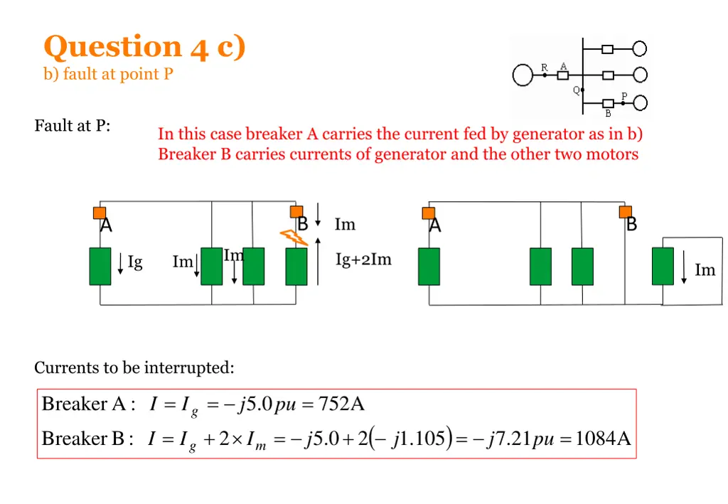 question 4 c b fault at point p