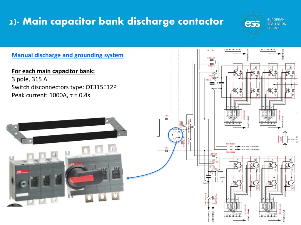 2 main capacitor bank discharge contactor 1