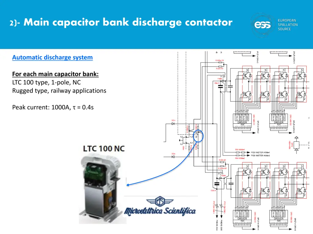 2 main capacitor bank discharge contactor