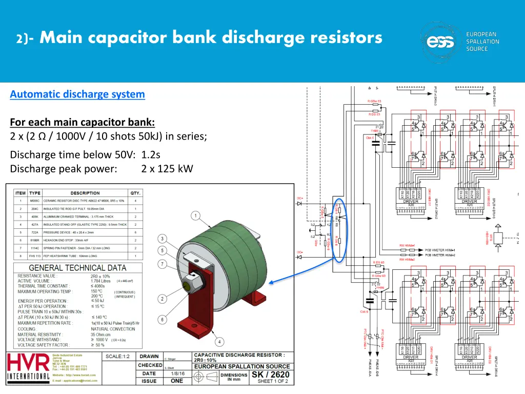 2 main capacitor bank discharge resistors