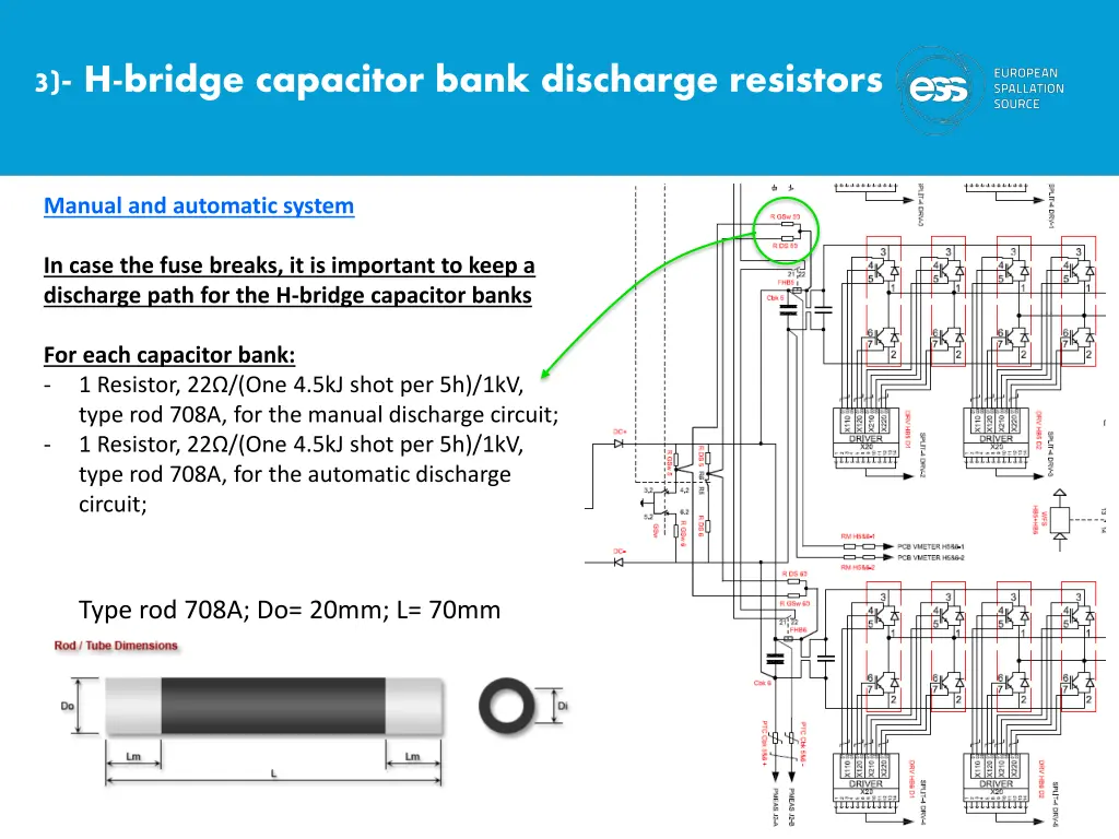 3 h bridge capacitor bank discharge resistors