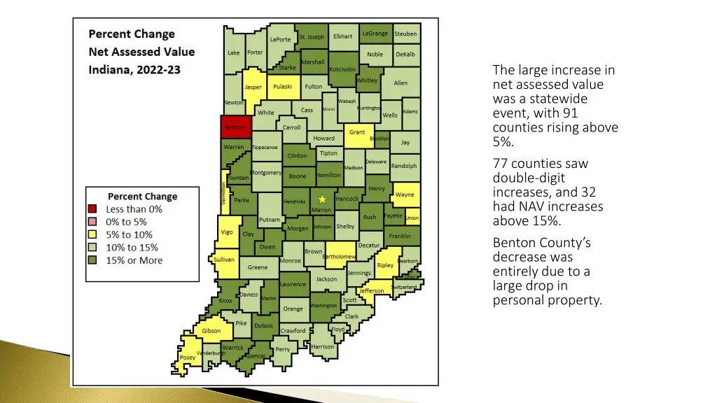 the large increase in net assessed value