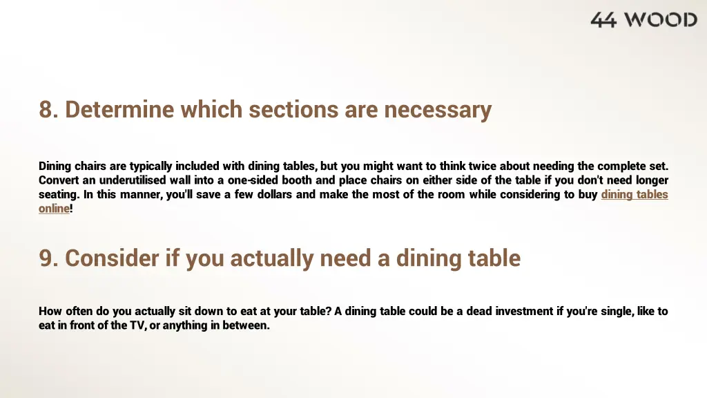 8 determine which sections are necessary