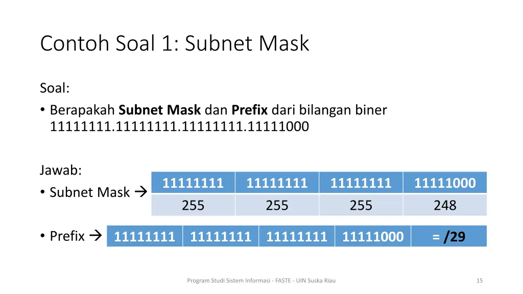 contoh soal 1 subnet mask