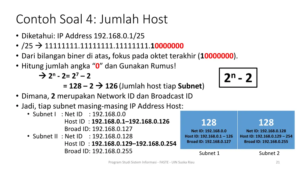 contoh soal 4 jumlah host diketahui ip address