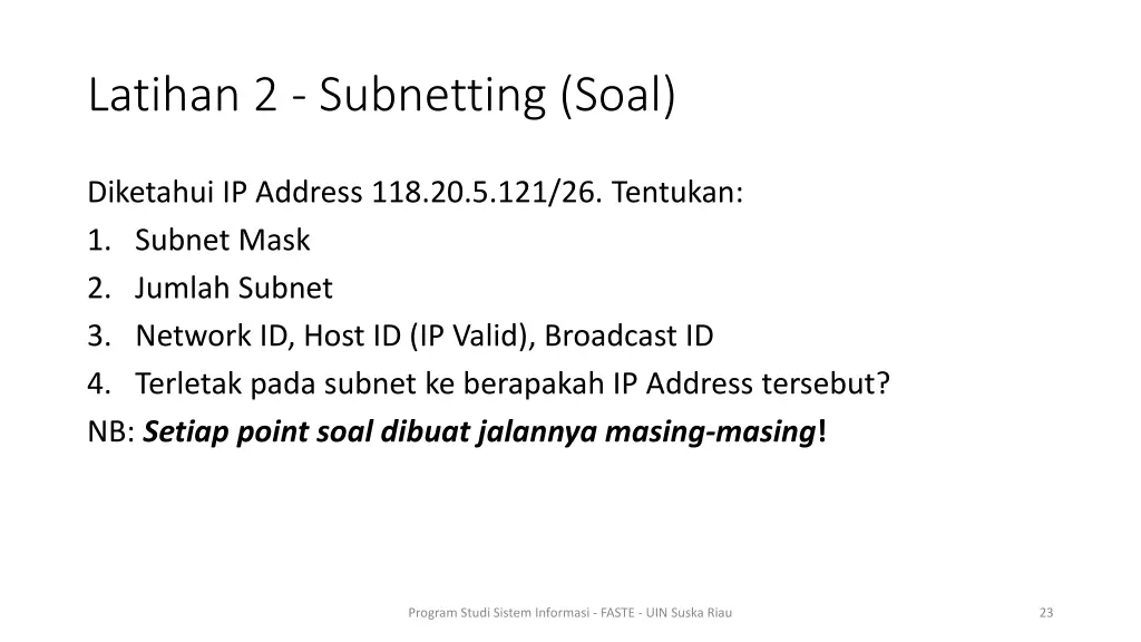 latihan 2 subnetting soal