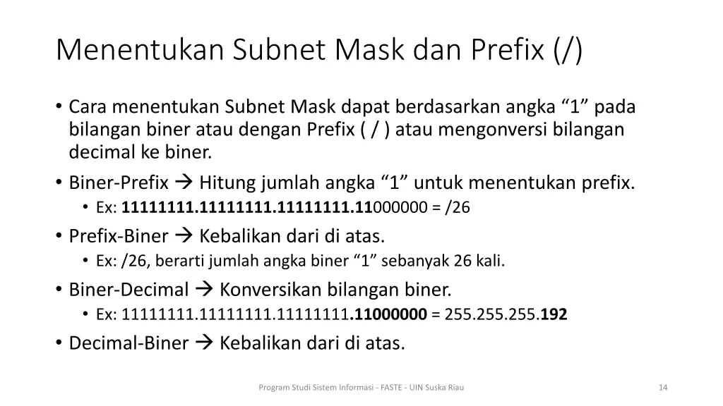 menentukan subnet mask dan prefix