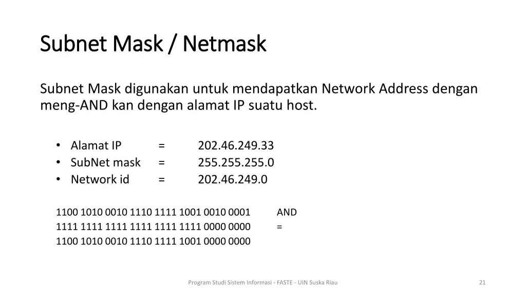 subnet mask netmask subnet mask netmask 1