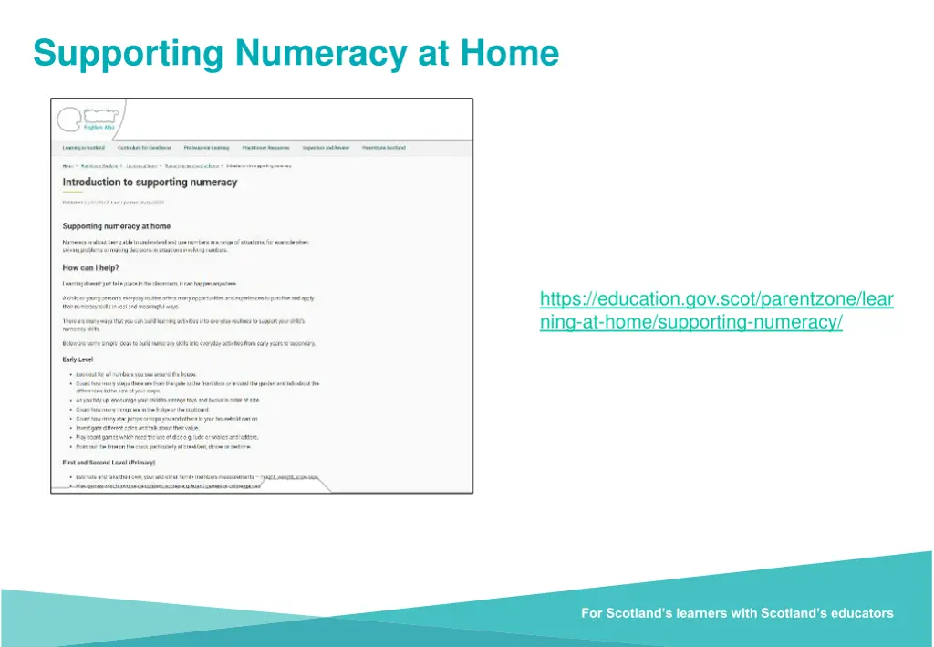 supporting numeracy at home