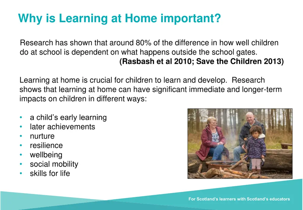 why is learning at home important