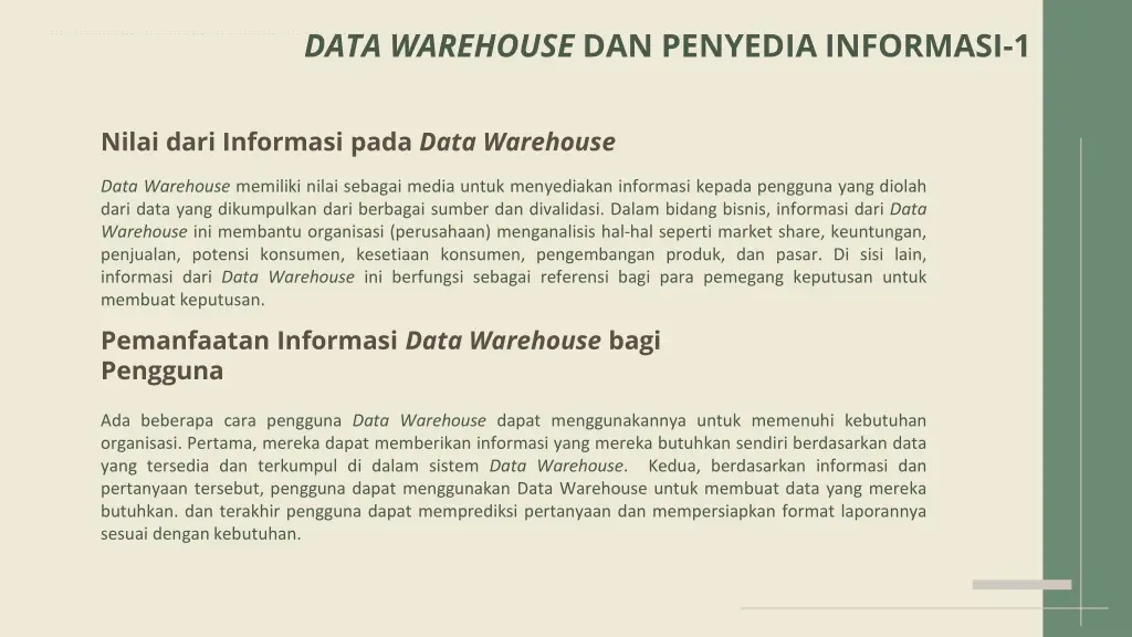 data warehouse dan penyedia informasi 1