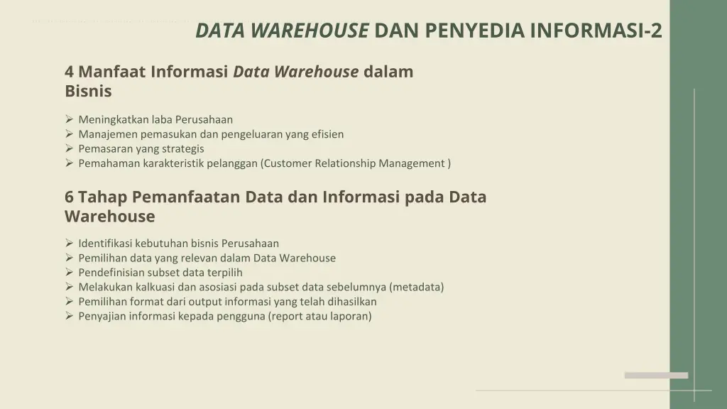 data warehouse dan penyedia informasi 2