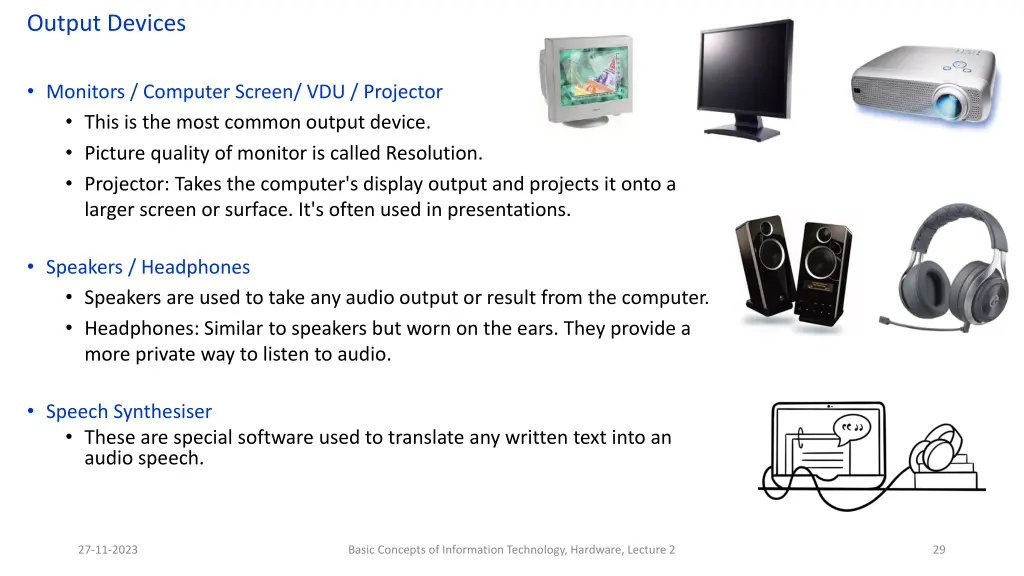 output devices