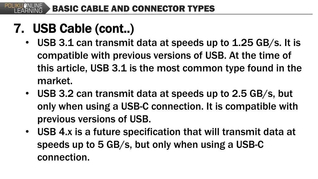 basic cable and connector types 8