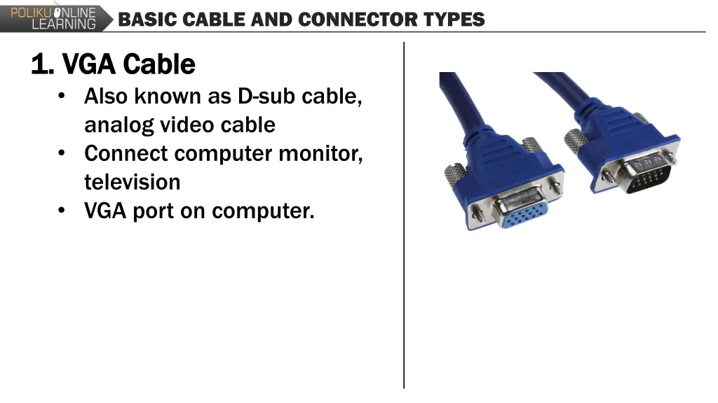 basic cable and connector types