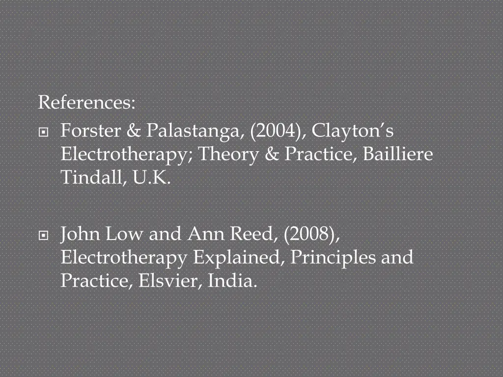 references forster palastanga 2004 clayton