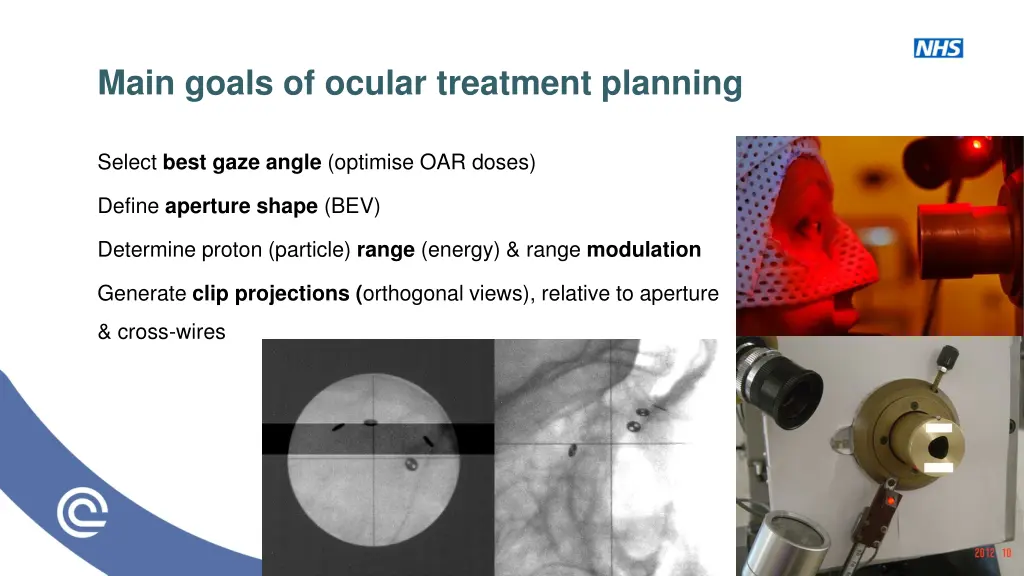 main goals of ocular treatment planning