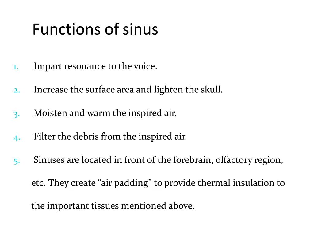 functions ofsinus