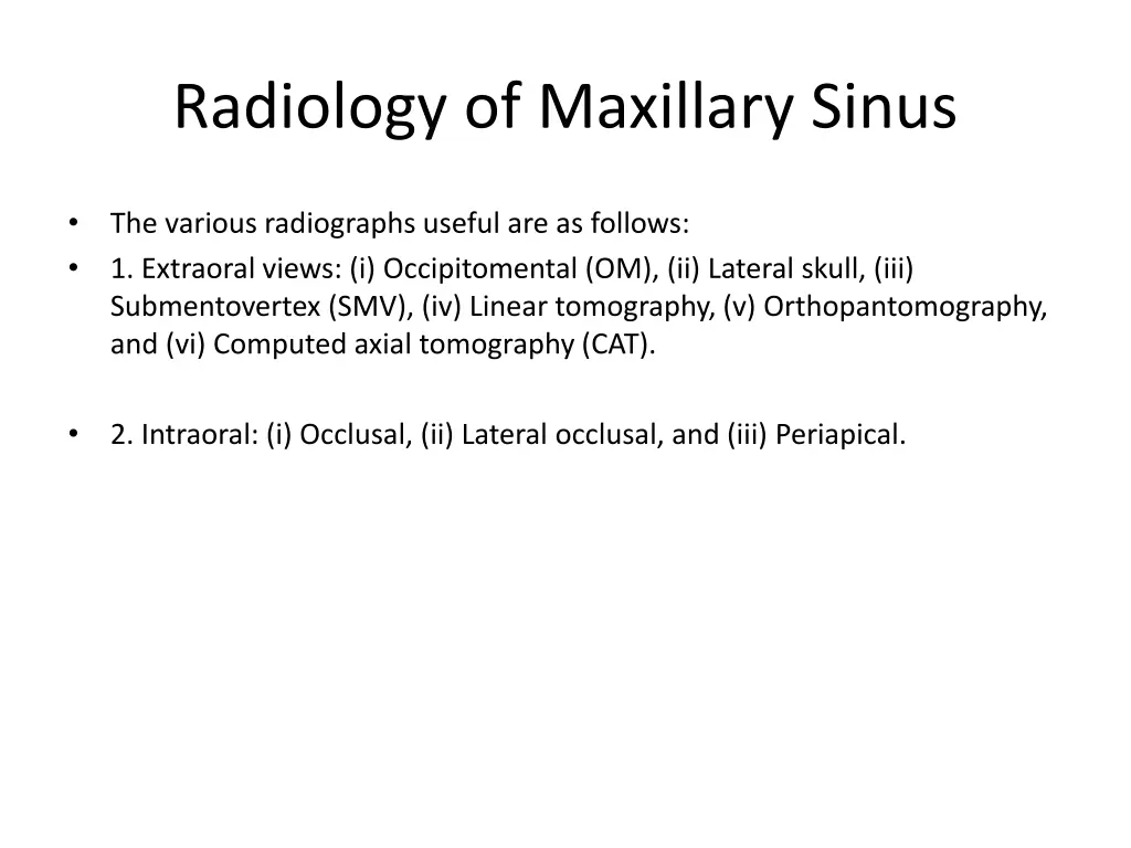 radiology of maxillary sinus