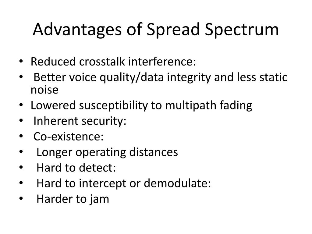advantages of spread spectrum