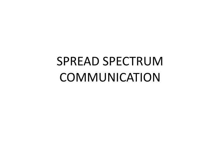 spread spectrum communication