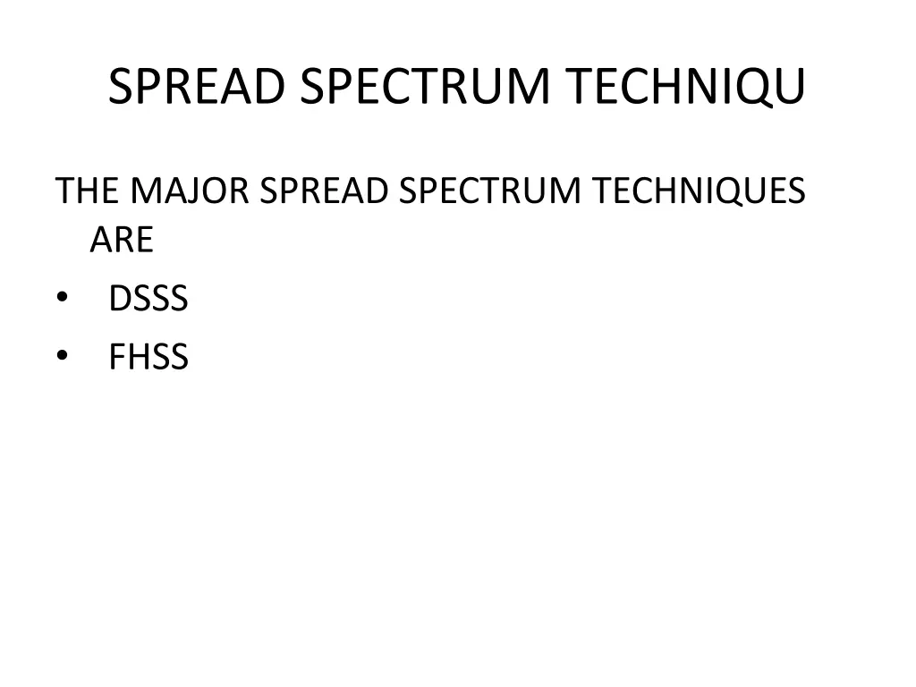 spread spectrum techniqu
